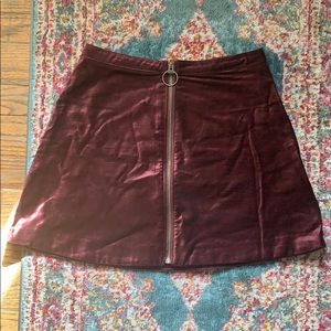 Free people velvet mini skirt